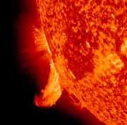 i Solens magnetiske aktivitet forårsager udslyngning af stof fra Solen, som forstyrrer Jordens magnetfelt, og en del af de elektrisk ladede partikler i Jordens magnetfelt vil afbøjes ind i atmosfæren