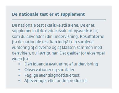 De nationale test er et supplement