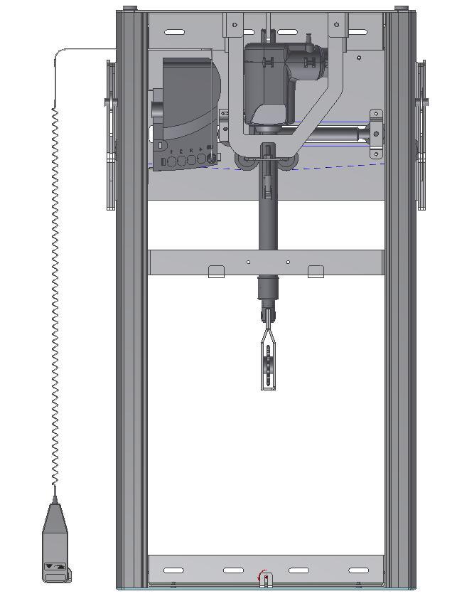 Elektrische Komponenten Kabel Schaltbild Der Pflegelift wird mit am Rahmen montierter Steuereinheit geliefert. Das Diagramm zeigt die Kabelanschlüsse der Steuereinheit.