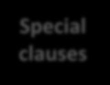 Special clauses General