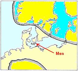 2. mynd - hafsvæði þar sem skrifkrítin var sett út á efra Campanien og Maastreichtien s.s. belemníta, sæliljur og ígulker.