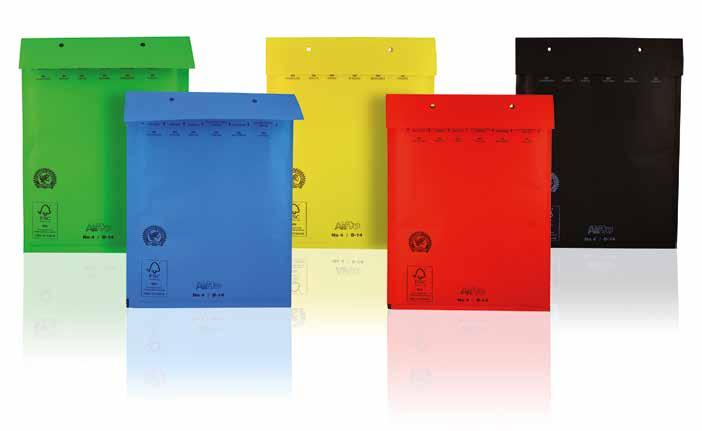 Farvet bobleposer Bobleposerne findes i fem farver i to formater. Der ligger 100 stk. i hver æske. Bobleposerne er FSC mærket. Den er ideel til direct mails.