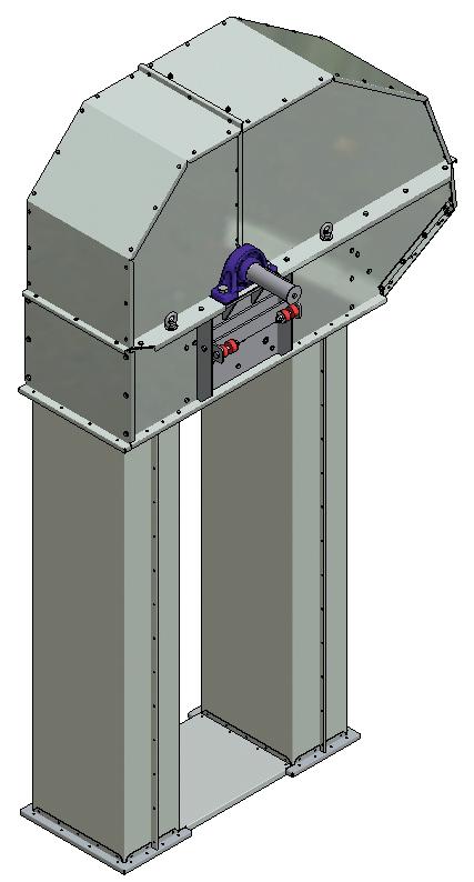 Elevatoroverdelen Elevatoroverdelen samles på gulvet. Der sættes forlængere på elevatorhovedet, som svarer til halvdelen af den totale højde.