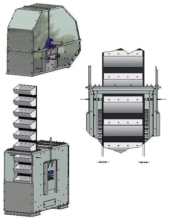 AGRO Skævløbsvagt ( ikke standart) Skævløbsvagten registrerer, om elevatorbåndet løber skævt. Hvis skævløbsvagten registrerer elevatorbåndet, vil den standse maskinen.