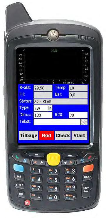 5.2.0.8 WeldMaster Instruktioner - PDA Svejsning Hvis svejsning 1 (rød) er blevet valgt på PDA en, vil svejsningen udføres med røde kabler/forbindelser. Det fremgår af den røde ramme på PDA en.