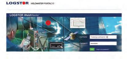 Vælg Go to LOGSTOR WeldMaster Portal Login 3.