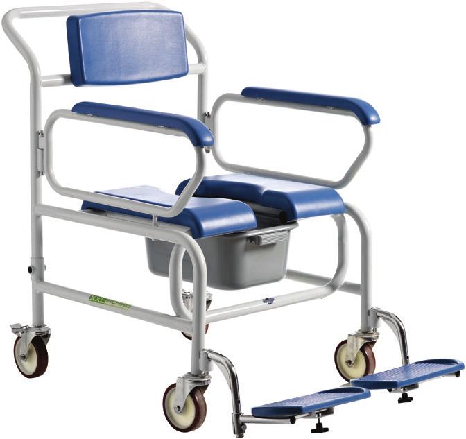 XXL-Rehab Badetoiletstol med hjul XXL-Rehab Shower Commode Anvendelse Use Max 325 kg Brugsanvisning User manual DK Kan med fordel anvendes til: - Bariatriske brugere.
