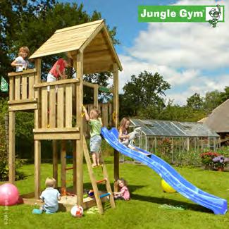 Legetårn Jungle Gym "Palace" Et udendørs legesystem, med en rutschebane, en stor sandkasse og en klatrevæg. Komplet "Gør det selv" pakke, inkl.