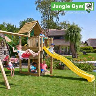 Jungle Gym Cubby legetårn med gyngemodul og 2 gynger Et kompakt men utrolig alsidigt Jungle Gym Cubby legetårn, hvor der er mulighed for aktiviteter på mange forskellige niveauer.