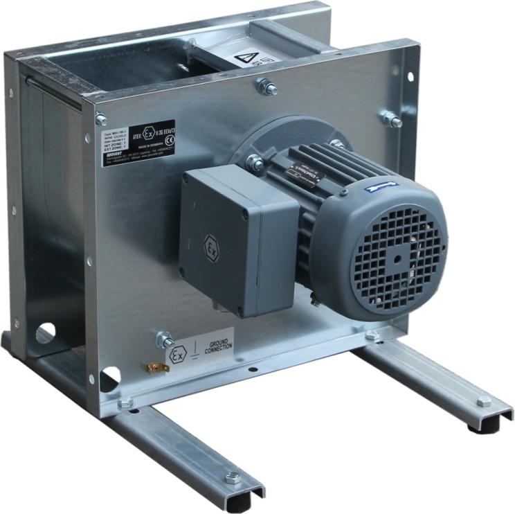 ATEX ventilator LSX/MSX Vores serie af atex ventilatorer med fremadkrummede skovle, leveres som standard med EEx e motor, men kan også levere med EEx d eller EEx de motorer.