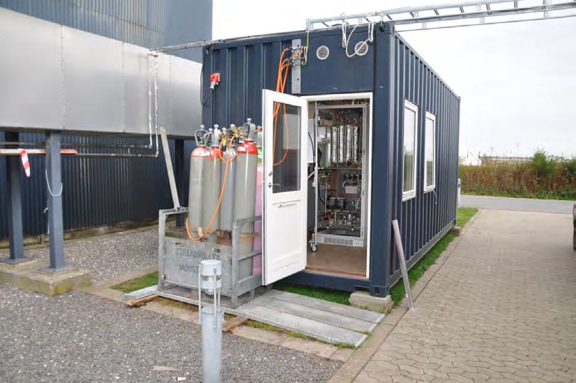 Figur 5: Pilotanlægget der blev etableret i forbindelse med MegaStore 1 anlægget på Lemvig Biogas, hvor anden generations opgradering af biogas for første gang blev gennemført i Europa.