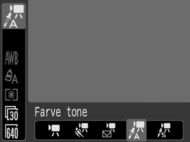 Optagelse i tilstanden Farve tone 1 Stillbilleder: Menuen FUNC. * (Portræt) (Farve tone). Film: Menuen FUNC. * (Standard) (Farve tone). Se Menuer og indstillinger (s. 25). *Standardindstilling.