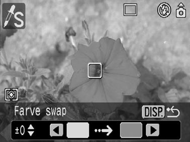 3. Kameraet skifter til farveinputtilstand, og skærmen skifter mellem originalbilledet og billedet med den konverterede farve (ud fra den tidligere indstillede farve).