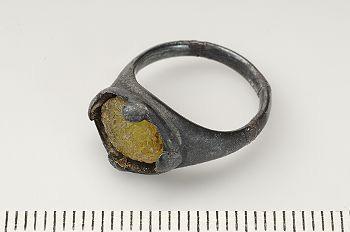 Viking age / Silver ring / Uppland. Gemstone ring from Birka.