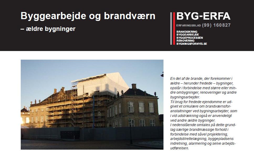 Brandsikring ved byggearbejder Nyt BYG-ERFA blad om