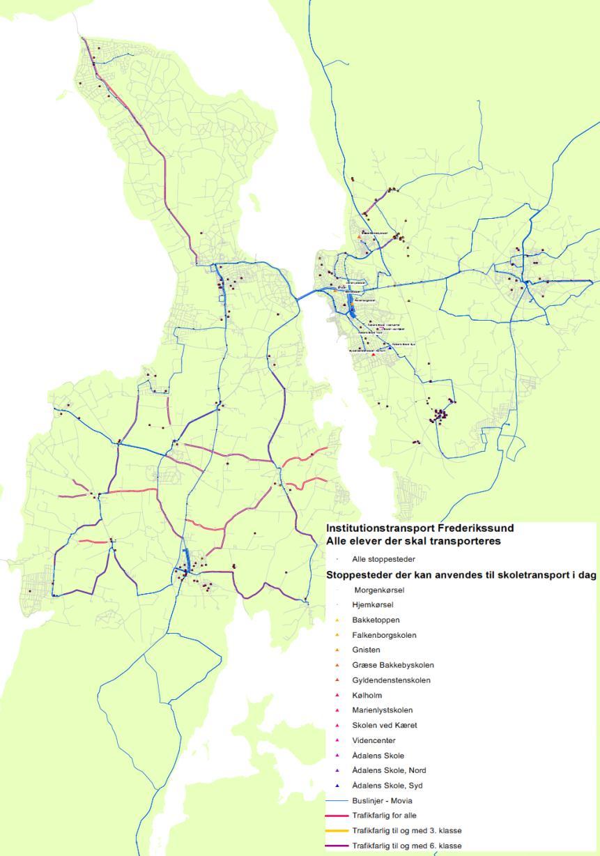 Transport til skoler, special- og dagtilbud omkring Frederikssund Bør alle dele af kommunen kunne komme til Frederikssund uden busskifte?