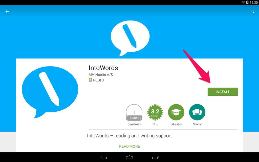 IntoWords Android Tjekliste - Gennemgang af IntoWords Android funktioner 4.