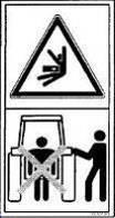 2.2. Mærkater og advarselssymboler 1. Et advarselssymbol for sikkerhedsskilte, der indeholder advarselsvilkår. 2. Mærkat nr.