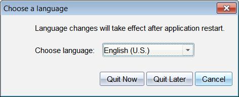 Ændring af sprog Med denne indstilling kan du vælge det foretrukne sprog. Du skal genstarte softwaren, for at ændringen af sproget udføres. 1. Klik på Fil > Indstillinger > Skift sprog.