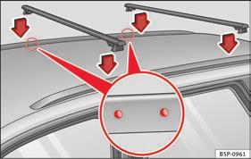 Fastgørelse af tagbøjler og tagbøjlesystem Tekniske data Vær især opmærksom på boltenes tilspændingsmoment. Kontroller efter kort tids kørsel, om boltene sidder korrekt.