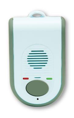 BETJENING AF TRYGHEDSALARMEN Alarmknappens funktioner Lys-indikatorer På forsiden af din alarmsender er der to små lamper. Disse bruges for at forklare hvorledes alarmsenderen fungerer.