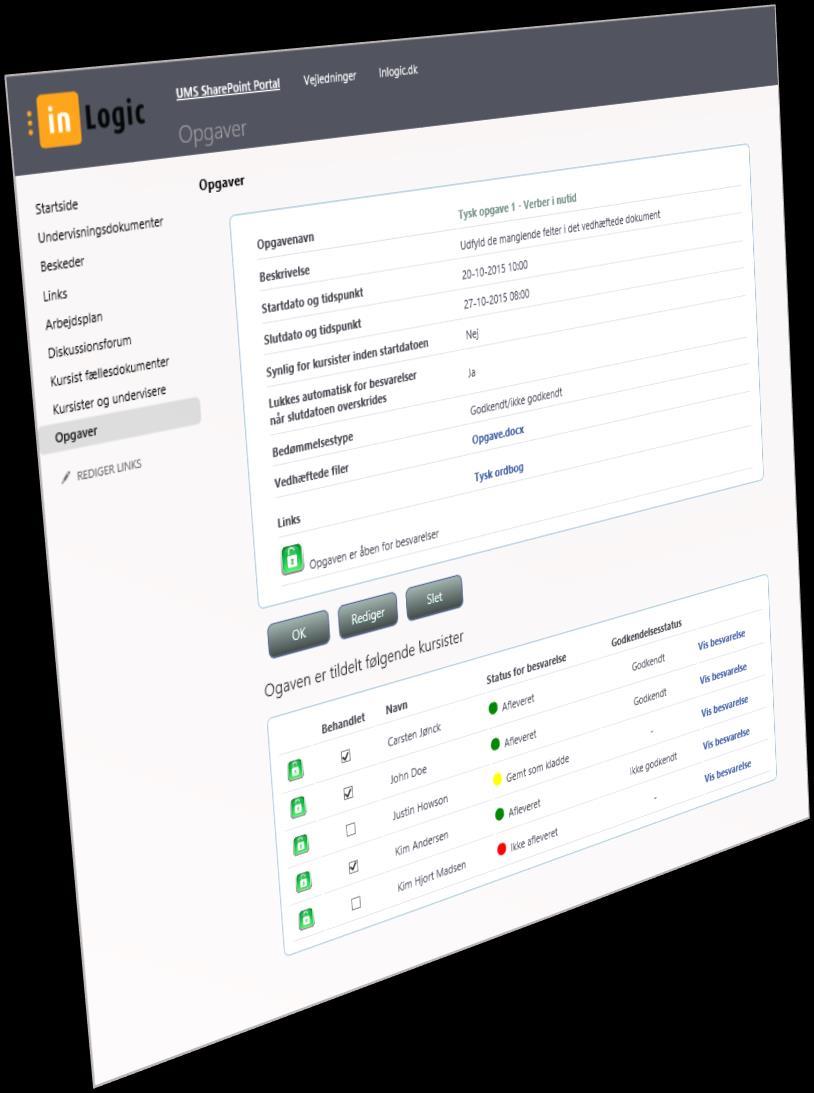 UMS SharePoint Portal Opgaveafleveringsmodul Version