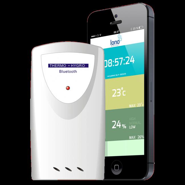 W030 Lonometer Bluetooth 4.0 termometer og hygrometer til din Smartphone / tablet.