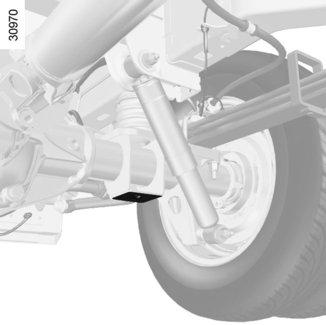 HJULSKIFT: hydraulisk donkraft (2/3) Anbring reservehjulet på navet og, afhængigt af modellen, centrér det i forhold til hullerne til hjulboltene.