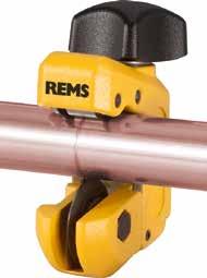 REMS RAS St Rørskærere Robuste kvalitetsværktøjer til overskæring af rør. Til hårdt arbejde og lang levetid. Stålrør Ø ⅛ 4", Ø 10 115 mm REMS skærehjul til andre fabrikater se side 72.