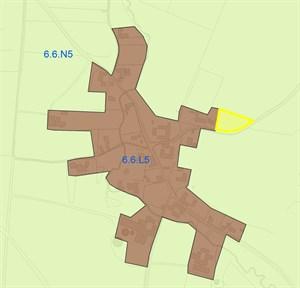 Gældende kommuneplanrammer med den nye udvidelse af afgrænsningen vist med gult Nye kommuneplanrammer Der lægges op til at lave en
