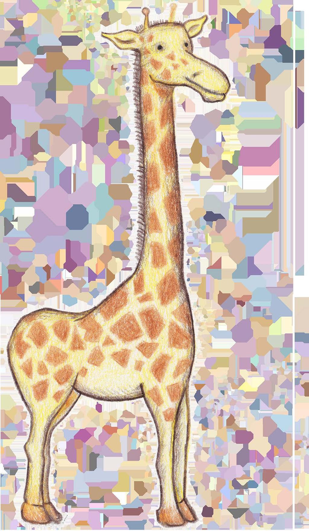 Tut og Theodor går hen til den høje giraf. Hej giraf, har du set vores Laurits?