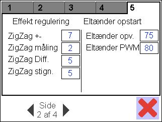 Opsætning af special parametre For lettere overskuelighed er visse parametre grupperet i blokke.