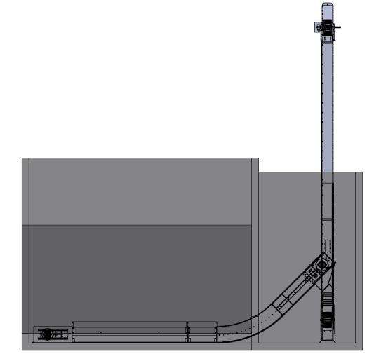 Diameter på inspektionsbrønd skal være minimum Ø560 mm, således at der er plads nok til pumpens drift og vedligehold.
