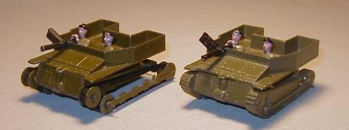 Katalognummer 1203: Tank of the Royal Tank Corps, with Driver and Machine Gunner. Katalognummer 1202 var ubevæbnet og udgik af sortimentet allerede samme år.