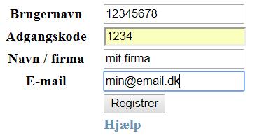 Email bruges til at sende en evt. glemt adgangskode. Afslut med Registrer. Opret enheden (fx: Nr.