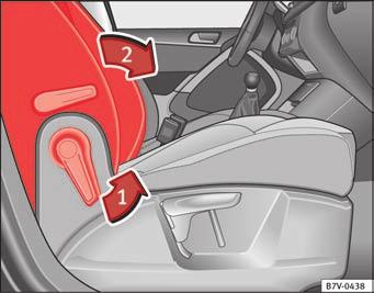 Sæder og opbevaring 123 (fortsættelse) Alle bagsæderyglæn skal altid være fastlåst sikkert i lodret position, for at sikkerhedsselerne til bagsædepladserne kan fungere korrekt.