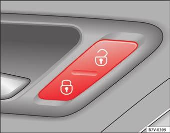 Åbning og lukning 79 Oplåsning og låsning af bilen indefra Dørene kan låses op og åbnes indefra ved at trække i dørhåndtaget. Om nødvendigt skal du trække i dørhåndtaget igen.