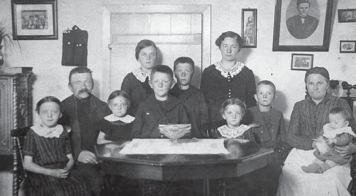 Bagermester Chr. Eriksen Christensen med familie 1917.
