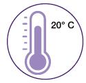 5-25 o C og ikke i direkte sollys eller frost Temperatur Sondemaden skal