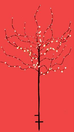 2010 910 Jule-træ med pynt og lys 60 cm. højt Med 10 lys til 220 v. 15 stk. julepynt samt Guld stjerne Best.