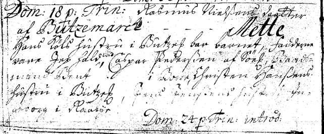 Faddere: Bent Biørnsen hustru Dorthe af Borre: 1716, 18 p.trin.