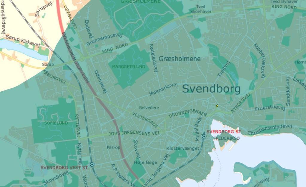 Forhold til kommuneplanens retningslinjer Kystnærhedszone Området ligger, ligesom en stor del af Svendborg by, indenfor kystnærhedszonen.