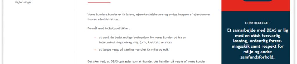 Bilag F webside: Oversigt over vidensbank på deas.