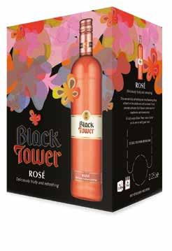 104 / VIN PRODUKTKATALOG SEPTEMBER 2018 Black Tower Rosé Denne herligt forfriskende Rosé er en ideel vin til uforpligtende selskab og optakt til en god middag.