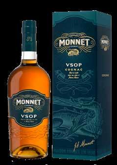 44 / COGNAC PRODUKTKATALOG SEPTEMBER 2018 Monnet VSOP Monnet VSOP er en blanding af eauxde-vie s med personlighed! Druerne til Monnet V.S.O.P stammer fra de mest eksklusive områder i Cognac.