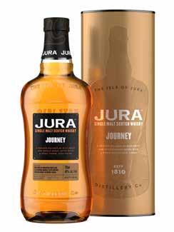 8 / SCOTCH WHISKY SINGLE MALT PRODUKTKATALOG SEPTEMBER 2018 Jura The Journey Der er produceret whisky siden 1810 på denne eventyrlige ø, men Isle of Jura Distillery har først for alvor destilleret