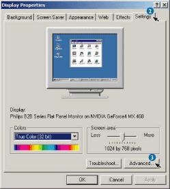 On-screen Display (display på fjernsynsskærmen). Microsoft Windows 2000 og XP operativsystemer. Alle Philips skærme, der understøtter DDC/CI grænseflader 2.