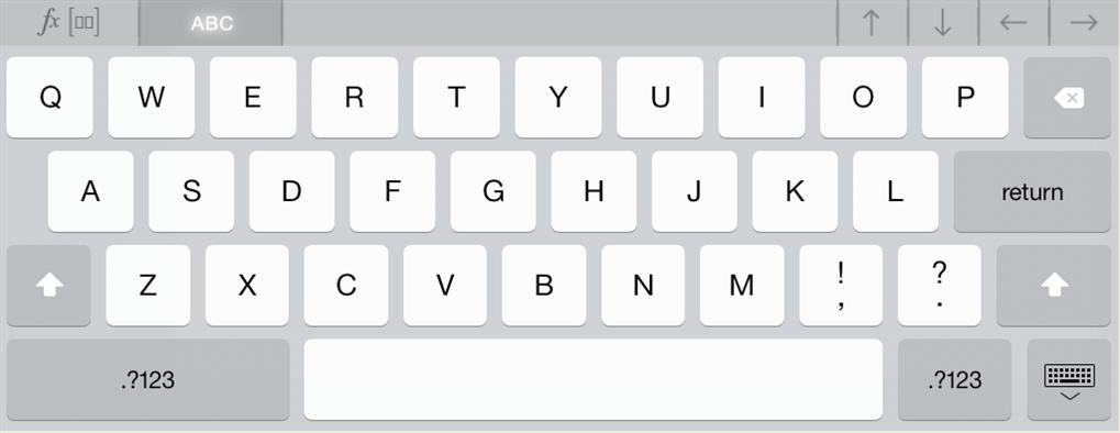 , som er et standard alfanumerisk tastatur. Bemærk: Dette tastatur ændres, når du vælger sprogindstillinger.