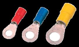 KABELSKO Ring- og gaffel Kvalitets kabelsko udført i galvanisk fortinnet kobber med isolering af PVC/nylon. UL Godkendt. Produktbeskrivelse Ø mm. mm² Pakn.