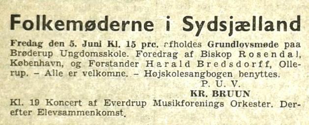 Grundlovsmøder i Brøderup 1956-1963